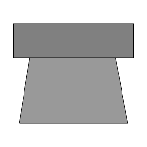 Общий вид профиля в виде горизонтального прямоугольника набивной реечной щетки