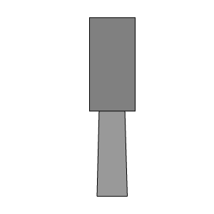 Общий вид профиля в виде вертикального прямоугольника набивной реечной щетки